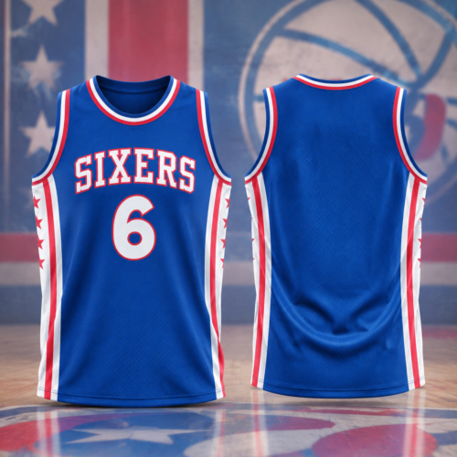 Custom Printed Julius Erving Philadelphia 76ers Hardwood Classics Basketball Jersey