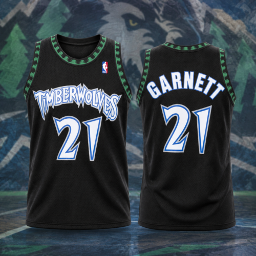 Custom Printed Men's Kevin Garnett Minnesota Timberwolves Basketball Jersey