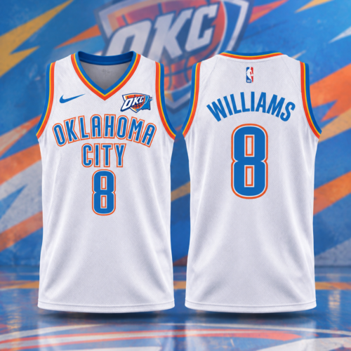Custom Printed Oklahoma City Thunder Jalen Williams Basketball Jersey