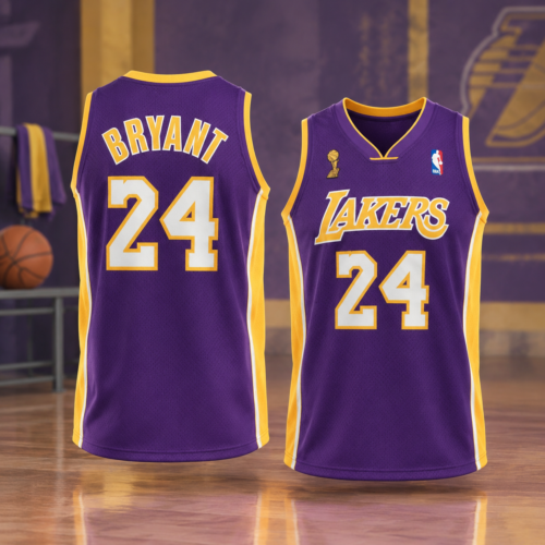 Custom Printed Kobe Bryant Los Angeles Lakers Hardwood Classics Basketball Jersey