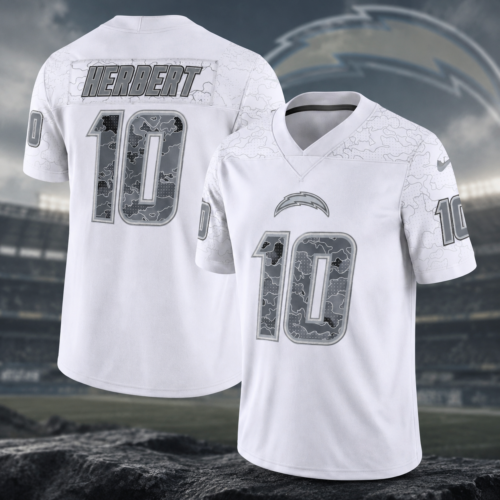 Justin Herbert Los Angeles Chargers Black Printed Football Jersey