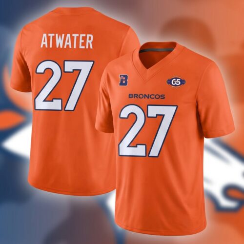 Custom Printed Broncos 1959-2024 Jersey Steve Atwater 27 Orange Football Jersey