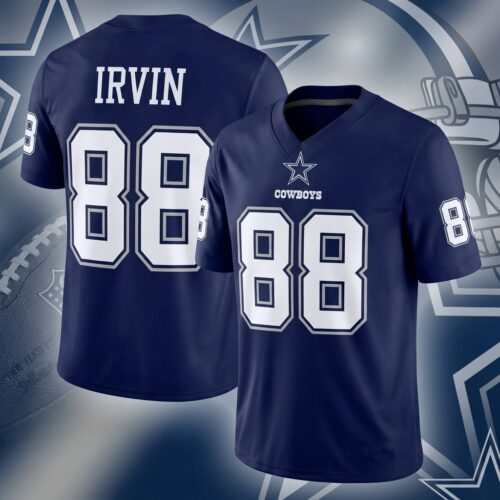 Michael Irvin Dallas Cowboys 1995 Custom Printed Football Jersey Navy/White