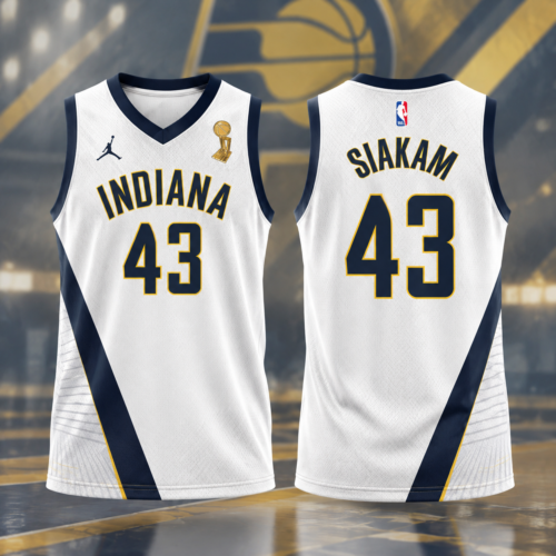 Custom Printed Indiana Pacers Basketball Jersey - Final + Trophy - Pascal Siakam 43