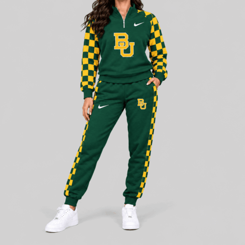 Baylor Bears | NCAA Checkerboard Sleeve Quarter Zip Set TD