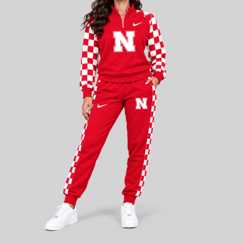 Nebraska Cornhuskers | NCAA Checkerboard Sleeve Quarter Zip Set TD