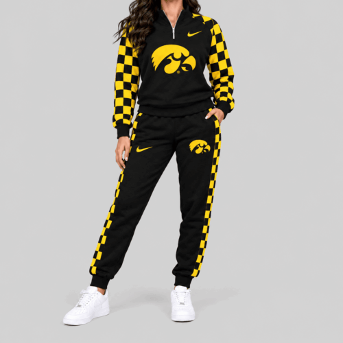 Iowa Hawkeyes | NCAA Checkerboard Sleeve Quarter Zip Set TD