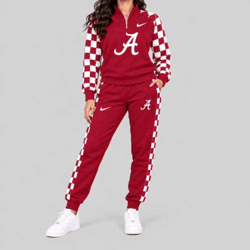 Alabama Crimson Tide | NCAA Checkerboard Sleeve Quarter Zip Set TD