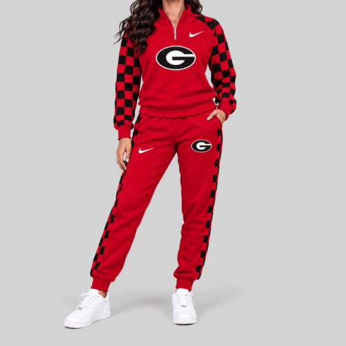 Georgia Bulldogs | NCAA Checkerboard Sleeve Quarter Zip Set TD