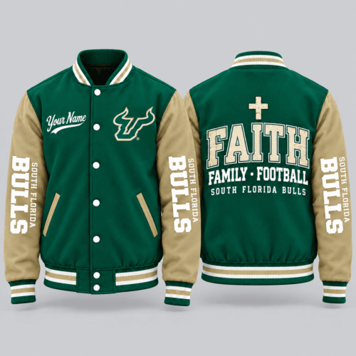 South Florida Bulls | NCAA Faith Family Football Varsity Jacket TD