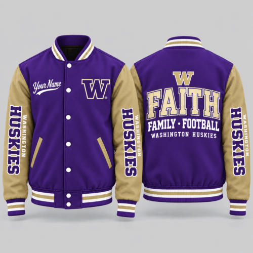 Washington Huskies | NCAA Faith Family Football Varsity Jacket TD