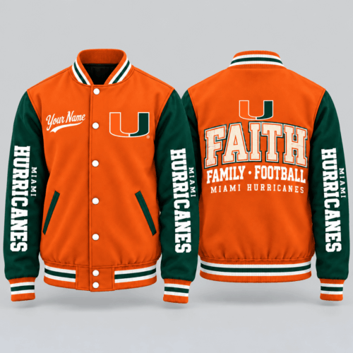 Miami Hurricanes | NCAA Faith Family Football Varsity Jacket TD