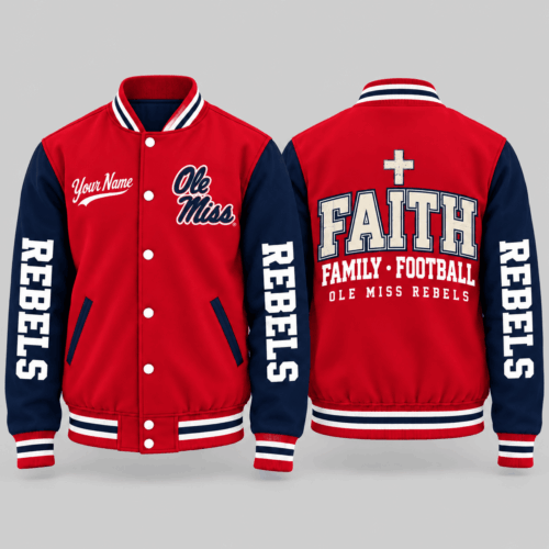 Ole Miss Rebels | NCAA Faith Family Football Varsity Jacket TD