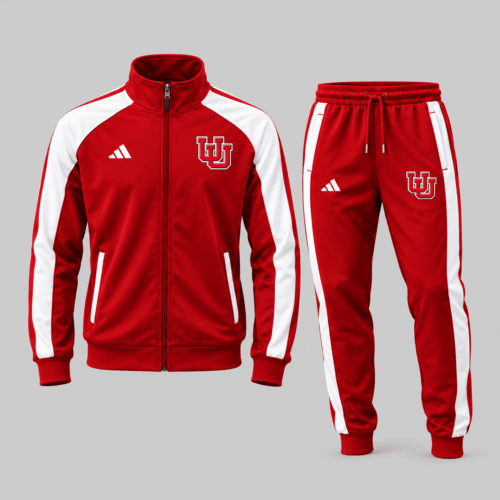 Utah Utes | NCAA Classic Stripe Track Jacket Jogger Set TD