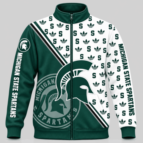 Michigan State Spartans | NCAA Diagonal Split Logo Pattern Jacket TD