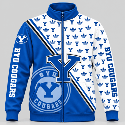 BYU Cougars | NCAA Diagonal Split Logo Pattern Jacket TD