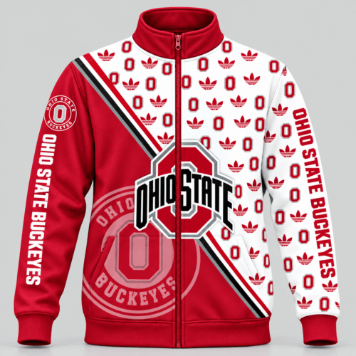 Ohio State Buckeyes | NCAA Diagonal Split Logo Pattern Jacket TD