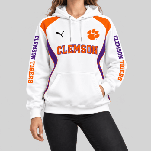 Clemson Tigers | NCAA Contrast Panel Wordmark Hoodie TD
