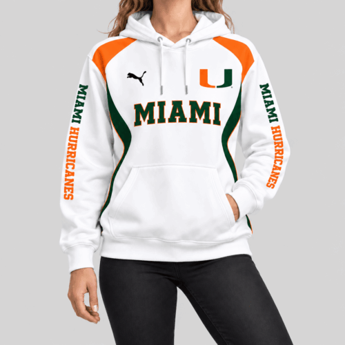 Miami Hurricanes | NCAA Contrast Panel Wordmark Hoodie TD