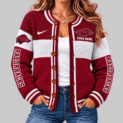 Arkansas Razorbacks | NCAA Fleece Color Block Cardigan TD