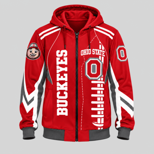 Ohio State Buckeyes | NCAA Football Lace Zip Hoodie TD