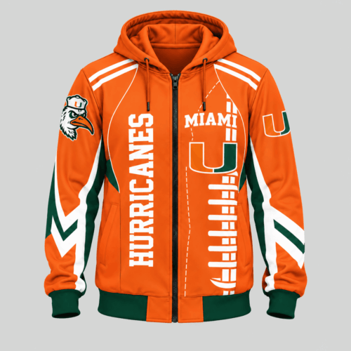 Miami Hurricanes | NCAA Football Lace Zip Hoodie TD