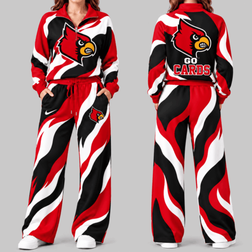 Louisville Cardinals | NCAA Wave Pattern Mascot Quarter Zip Set TD