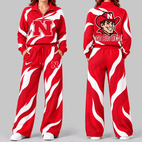 Nebraska Cornhuskers | NCAA Wave Pattern Mascot Quarter Zip Set TD