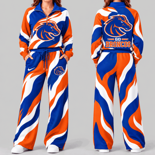 Boise State Broncos | NCAA Wave Pattern Mascot Quarter Zip Set TD