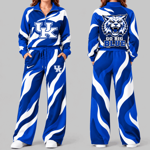 Kentucky Wildcats | NCAA Wave Pattern Mascot Quarter Zip Set TD
