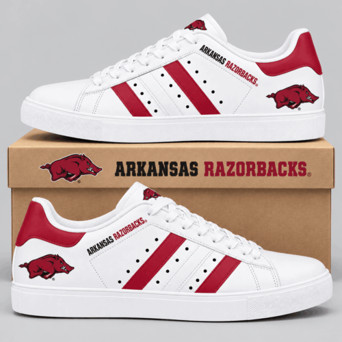 Arkansas Razorbacks | NCAA Stripe Low Top Sneakers TD
