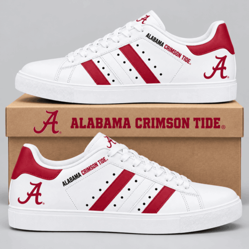 Alabama Crimson Tide | NCAA Stripe Low Top Sneakers TD