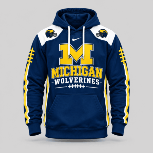 Michigan Wolverines | NCAA Football Laces Sleeve Hoodie TD