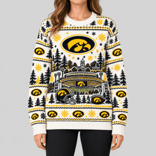Iowa Hawkeyes | NCAA Stadium Christmas Knit Sweater TD