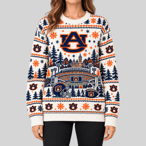 Auburn Tigers | NCAA Stadium Christmas Knit Sweater TD