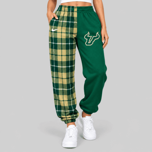 South Florida Bulls | NCAA Plaid Split Jogger Pants TD