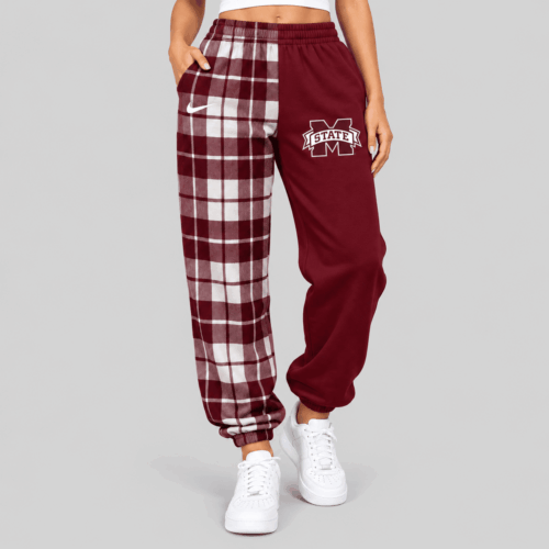Mississippi State Bulldogs | NCAA Plaid Split Jogger Pants TD