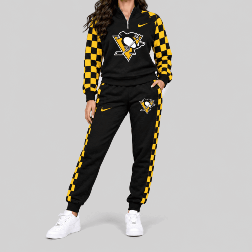 Pittsburgh Penguins | NHL Checkerboard Sleeve Quarter Zip Set TD