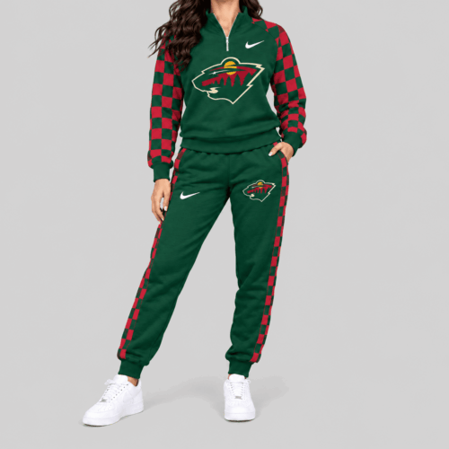 Minnesota Wild | NHL Checkerboard Sleeve Quarter Zip Set TD