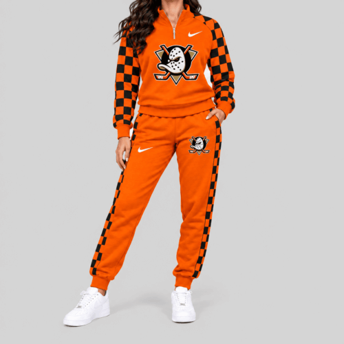 Anaheim Ducks | NHL Checkerboard Sleeve Quarter Zip Set TD