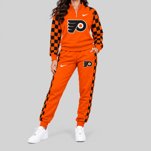Philadelphia Flyers | NHL Checkerboard Sleeve Quarter Zip Set TD