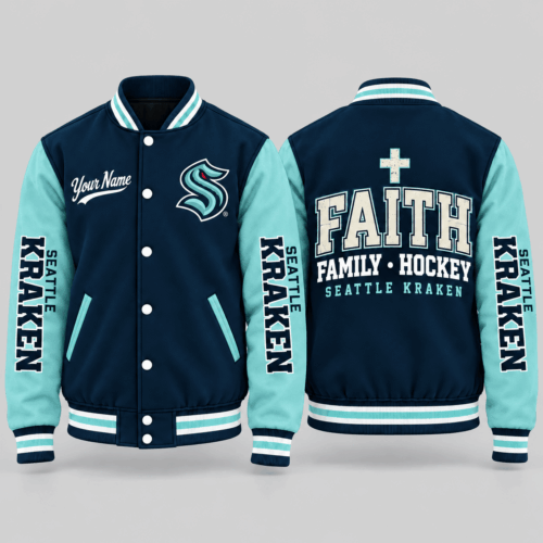 Seattle Kraken | NHL Faith Family Football Varsity Jacket TD