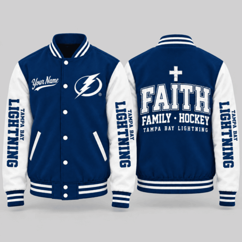 Tampa Bay Lightning | NHL Faith Family Football Varsity Jacket TD