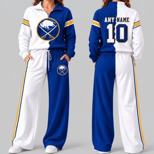 Buffalo Sabres | NHL Split Color Quarter Zip Wide Leg Set TD