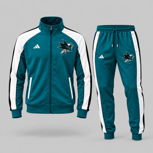 San Jose Sharks | NHL Classic Stripe Track Jacket Jogger Set TD