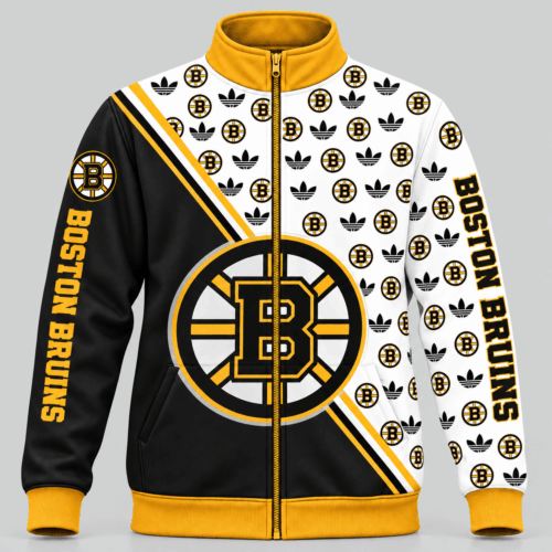 Boston Bruins | NHL Diagonal Split Logo Pattern Jacket TD