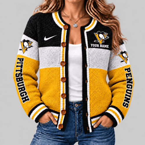 Pittsburgh Penguins | NHL Fleece Color Block Cardigan TD