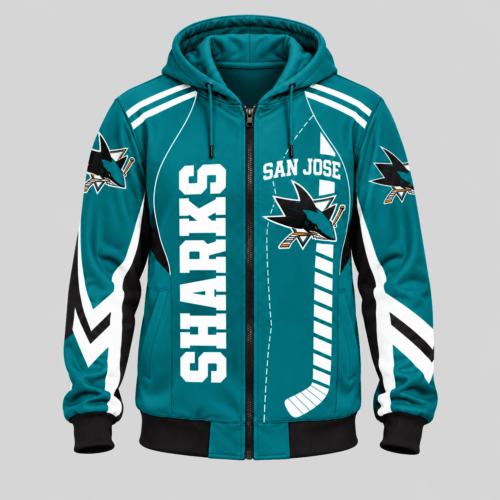 San Jose Sharks | NHL Football Lace Zip Hoodie TD