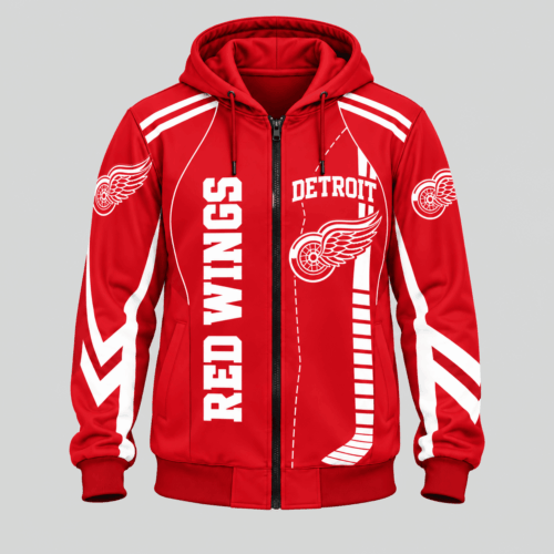 Detroit Red Wings | NHL Football Lace Zip Hoodie TD