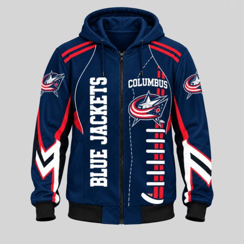 Columbus Blue Jackets | NHL Football Lace Zip Hoodie TD